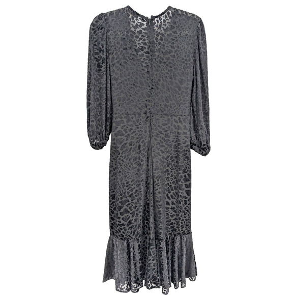 Calvin Klein Black‎ Sheer Leopard Velvet Burnout Wrap Dress Gothic Glam  8 - Picture 10 of 16